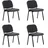 HJH Office Besucherstuhl XT 600 Polyester schwarz 4er Pack