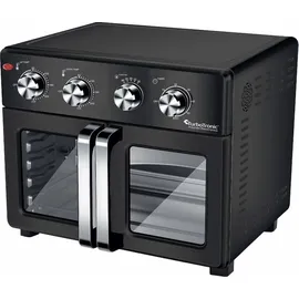 TurboTronic digitaler Heißluftofen - XXL 32 Liter mit Drehspieß für Hähnchen 4in1 Mini Backofen & Power Heißluftfritteuse Airfryer ab 80°C