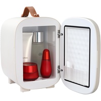 VEVOR Mini Kühlschrank 4 L / 6 Dosen, 2 in 1 Kleiner Kühlschrank Kühl- und Heizfunktion, Flaschenkühlschrank, Getränkekühlschrank 9 V DC / 220 V AC Minikühlschrank für Getränke, Kosmetik, Weiß