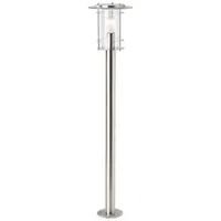Brilliant Außenstandleuchte Edelstahl 100 cm E27 40W spritzwassergeschützt silberfarben