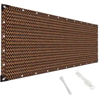 MAODUZI Balkonfächer Ohne Bohren 120x150cm, Sonnenrollo Terrasse Premium HDPE Blickschutz Balkon mit Kabelbinder und Seil für Gitter Geländer Zaun - Braun