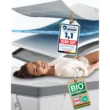 nøvera® Premium Gel Topper 90x200cm | H3/H4 | Oberstoff aus 100% Bio-Baumwolle | wolkenweicher 7-Zonen Matratzentopper 90x200cm | Hohes RG 50 | 8cm Matratzen Topper 90x200 | Luxus Matratzenauflage