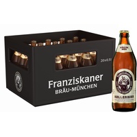 Franziskaner Kellerbier Flaschenbier, MEHRWEG im Kasten, Kellerbier Bier aus München (20 x 0.5 l)