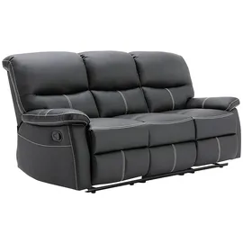 vente-unique Couchgarnitur Relax 3+2+1 - Kunstleder - schwarz