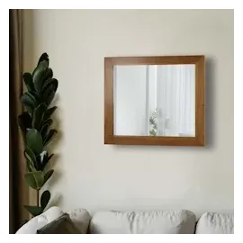 Mendler Teak-Wandspiegel HWC-M75, Badspiegel, Holzrahmen, hochwertiges B-Grade-Teak (Kernholz, 20-30 Jahre), 71x80cm