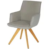 KOINOR Armlehnstuhl Leder  Schwof ¦ grau ¦ Maße (cm): B: 57 H: 90 T: 66.0