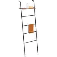 Relaxdays Handtuchleiter, 4 Sprossen, Ablage, HxBxT: 150 x 45,5