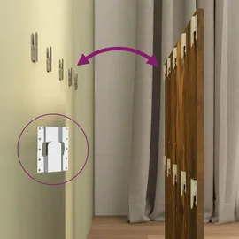 vidaXL Kopfteil mit Nachttischen Räuchereiche Holzwerkstoff