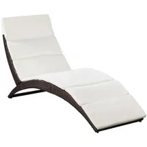 vidaXL Sonnenliege 162 x 64 x 86 cm braun/cremeweiß klappbar