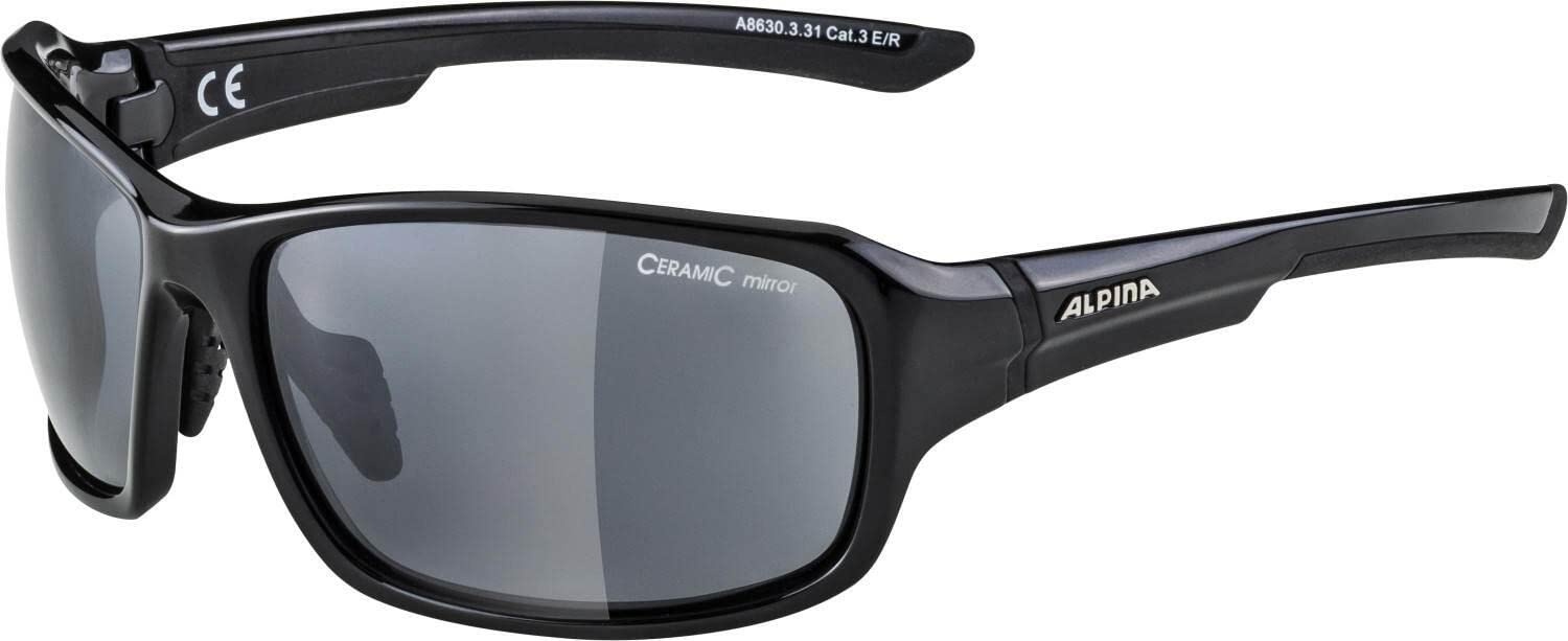 ALPINA LYRON - Verspiegelte und Bruchsichere Sport- & Fahrradbrille Mit 100% UV-Schutz Für Erwachsene, black-grey gloss, One Size