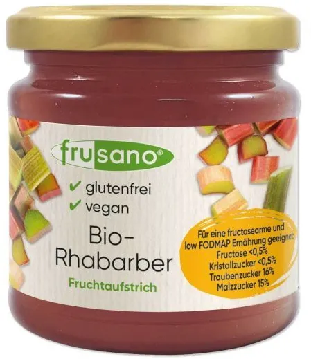 Frusano Bio-Rhabarber Fruchtaufstrich Brotaufstrich 235 g