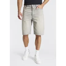 Hugo Skaterbermudas HUGO, Herren, Gr. 32, N-Gr, grau (medium grau035), Denim/Jeans, Obermaterial: 100% Baumwolle, unifarben, regular fit knielang, Hosen, Vintage grey stone washed, Regular Fit, reine Baumwolle