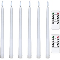 6 Stück LED Flammenloses Flackerndes Warmes Licht, Spitzkerzen mit 2 Fernbedienungen für die Hochzeitsdekoration zu Hause (2)
