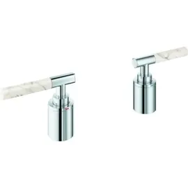 Grohe Atrio Private Collection Hebelgriffe White Attica Caesarstone, für 5-Loch-Wannenkombination 25224, 48464000, Farbe: Chrom