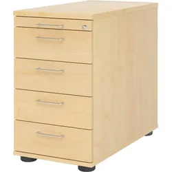 Hammerbacher Standcontainer 80cm 4 Schub Schloss Bügelgriff Ahorn