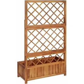 vidaXL Hochbeet mit Spalier 85 x 38 cm Massivholz Braun