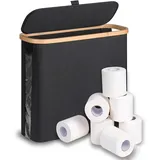 28L Toilettenpapier Aufbewahrung, Klopapier Aufbewahrung, Toilettenpapier Aufbewahrung Korb mit Deckel, 12 Rollen WC-Papier Klopapier Aufbewahrung für Toilettenschrank, Schlafzimmer, Küche