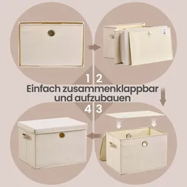 Songmics Aufbewahrungsbox 43 x 30 x 30 cm 3-tlg. beige
