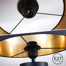 B.K.Licht Deckenleuchte 1 E27 rund Schwarz-Gold