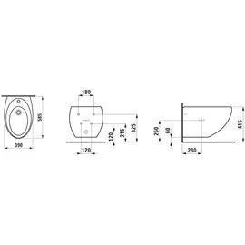 Laufen ALESSI One Wand-Bidet 8309714003041 weiß, mit LAUFEN Clean Coat