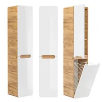 Lomadox Lomado Hochschrank 35 x 170 cm Weiß Holz