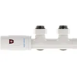 Aquabad® Multiblock Heizkörperthermostat Eckform mit Adapter 15mm für 50mm Mittelanschluss