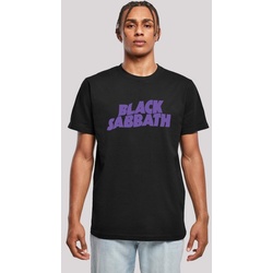 F4NT4STIC T-Shirt Black Sabbath Heavy Metal Band Wavy Logo Black Print schwarz