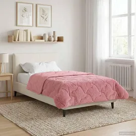 vidaXL Sommerdecke Rosa 135 x 200 cm Mikrofaser und Teddy-Fleece