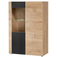 99rooms Ranok Vitrine Ribbeck Eiche Schwarz