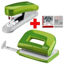 Novus Locher-Tacker-Büroset Evolution Twin Set fresh, grün