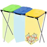 Müllsackständer Müllsackhalter Abfalltrenner Müllbeutel Müllsortierer 3x120 L