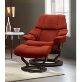 Stressless Relaxsessel STRESSLESS "Reno" Sessel Gr. ROHLEDER Stoff Q2 FARON, Classic Base Wenge, Relaxfunktion-Drehfunktion-PlusTMSystem-Gleitsystem, B/H/T: 79 cm x 98 cm x 75 cm, rot (rust q2 faron) Lesesessel und Relaxsessel
