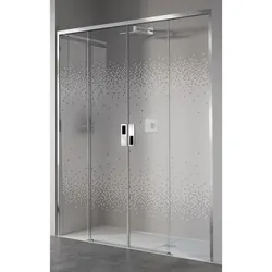 Novellini Opera 2ASTF+FS doppelte Schiebetür, 2 Schiebetüren + 2 Festteile, Grösse 121-125cm, Profilfarbe silber
