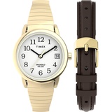 Timex Easy Reader 25mm Erweiterungsband Armbanduhr und Lederband Box-Set für DamenTWG025300