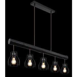 GLOBO Mina 5-flg. 14 cm schwarz matt Holz