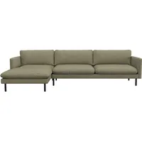 FLEXLUX Ecksofa Bolzano, elegant und bequem, L-Form, Sitzaufbau mit Kaltschaum & Stahl-Wellen, loose Sitz -& Rückenkissen grün