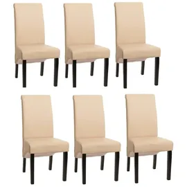 MCW 6er-Set Esszimmerstuhl Cesena Leder creme