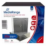 MediaRange BOX32-25 CD-Hülle Schmales Gehäuse 1 Disks Schwarz, Transparent