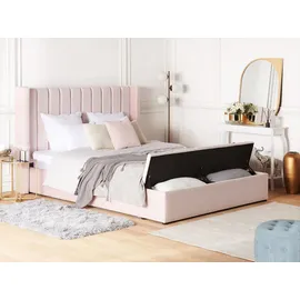 Beliani Noyers 180 x 200 cm Pastellrosa