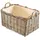 Kobolo Holzkorb rechteckig Rattan Kubu grey