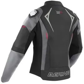 BERING Snap Lederjacke Schwarz/Grau/Rot 40