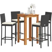 vidaXL Gartenbar Set 5-tlg. Schwarz