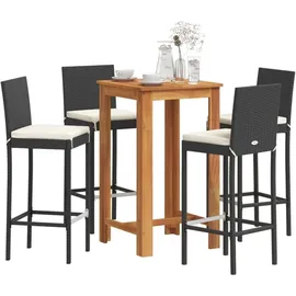 vidaXL Gartenbar Set 5-tlg. Schwarz