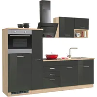 kochstation Küchenzeile KS-Haiti 250 cm grau