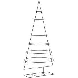 vidaXL Metall-Weihnachtsbaum zum Dekorieren Schwarz 210 cm