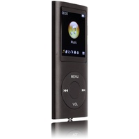 SALALIS MP3-Player Tragbarer Digitaler Verlustfreier Musik-MP3-Player für Kinder mit Kopfhörer HD-Lautsprecher für Sportarten Laufen Superleichte Metallgehäuse-Touch-Tasten(Schwarz)