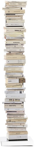 Büchersäule Ptolomeo Opinion Ciatti weiß, Designer Bruno Rainaldi, 160x35x35 cm