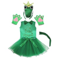Petitebelle Kronen-Stirnband Bowtie Schwanz Handschuhe Hemd Rock 6pc Mädchen-Kostüm 1-2 Jahre 3d Drachen