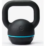 Kugelhantel Kettlebell Gusseisen und Basis aus Gummi ‒ 8 kg SCHWARZ|BLAU 8kg