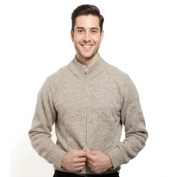 BERNER KÜHL Herren Strick-Jacke modische Woll-Jacke Troyer-Jacke Herbst-Jacke Beige - XL